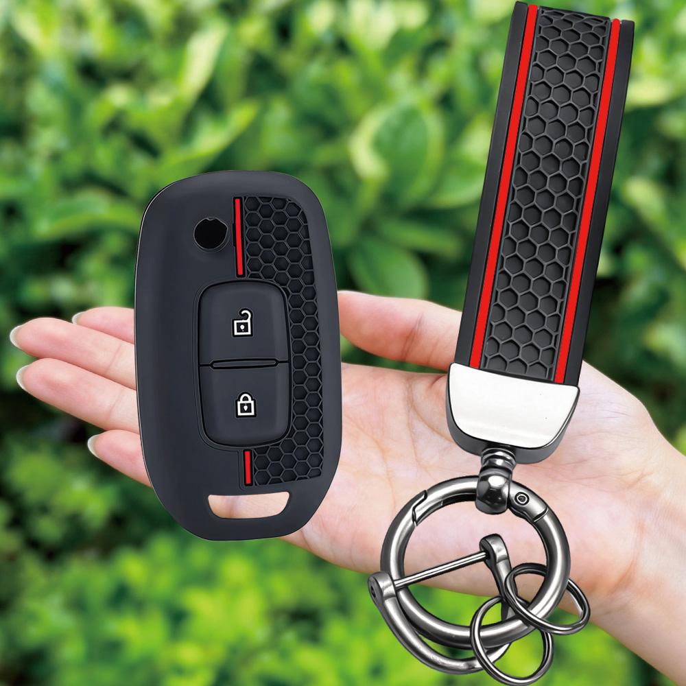 Car Key Case Cover For Renault TWingo 3 Duster Captur Logan Laguna Scenic For Dacia Logan 2021 Silicone Key Cover Remote Shell