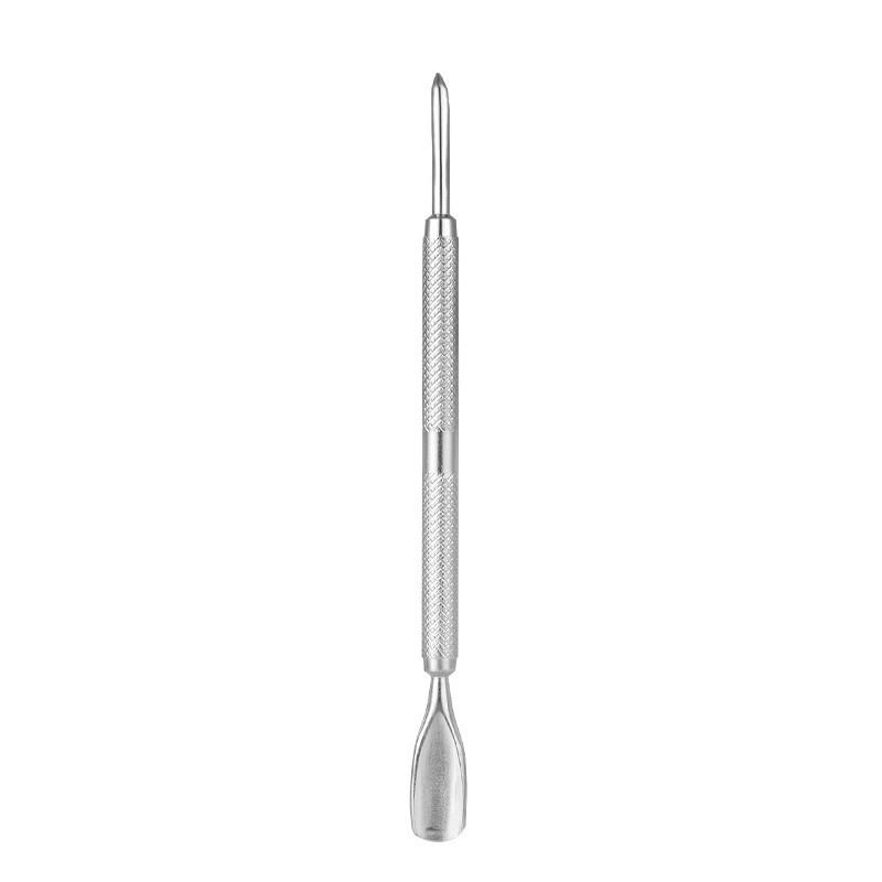 Stainless Steel Cuticle and Nail Tool Set: Double-Headed Pushers and Large Dead Skin File.