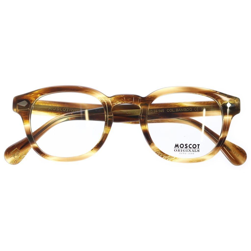 Used MOSCOT LEMTOSH Wellington Frame Clear Lens Sunglasses Glasses Brown