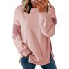 Autumn and Winter Round Neck Color Blocked Versatile Casual Loose Women's Hoodies & Sweatshirts