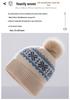 Women's Cashmere Pom-Pom Knit Hat - Warm Ear Protection, Jacquard Design, Face-Slimming Wool for Autumn and Winter.