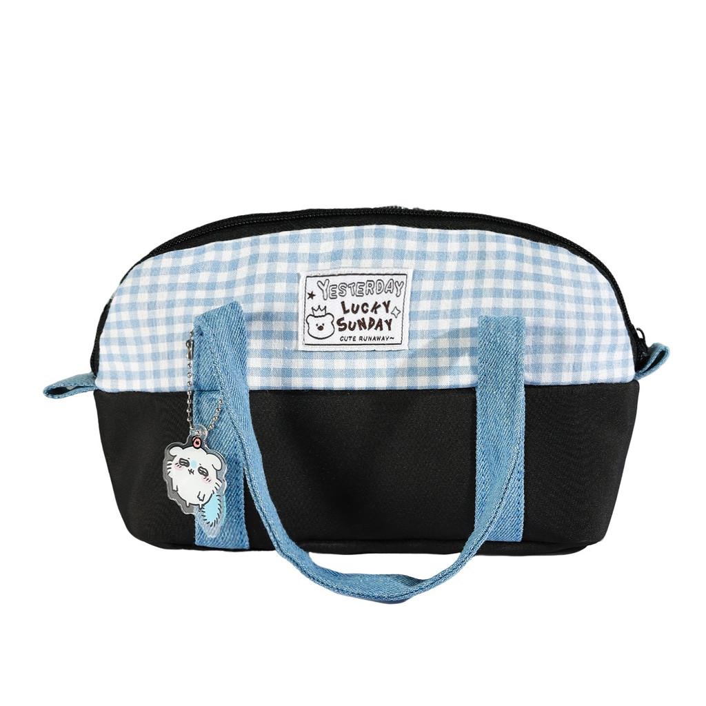 Denim Dual Color Pencil Case With Multi Functional Storage For School And Office Use