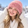 Windproof Plush Beanie Hat Coldproof Skullies Hat Fashion Berets  for Women