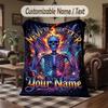 Never Better Skeleton Art Theme Throw Blanket Custom Name Text Personalized Blanket Soft Cozy Blanket for Home Sofa Bed