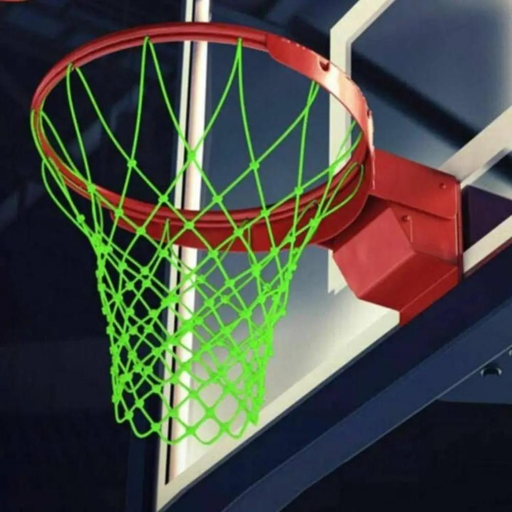 Nylon Glow Basketball Net 12 Loops Durable Nightlight Basketball Net Standard Size Easy to Install