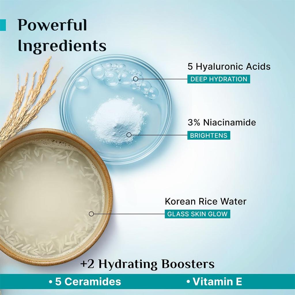 Pilgrim Korean Rice Water Hydra Glow Moisturizer, 100gm Each (Pack of 2)