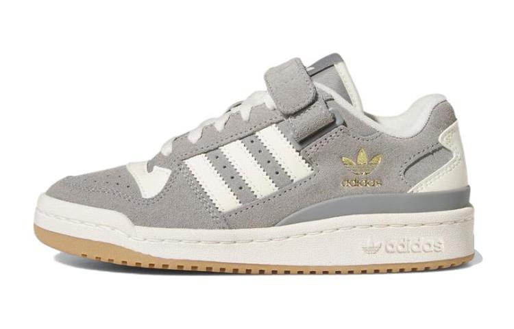 Adidas Originals FORUM J Leather, Suede Abrasion Resistant Low top Skateboard Shoes Gray White HQ7159 36