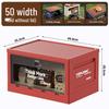 XL Folding Outdoor Storage Box with Wood Lid & Side Opening for Camping & Car Trunk Organization