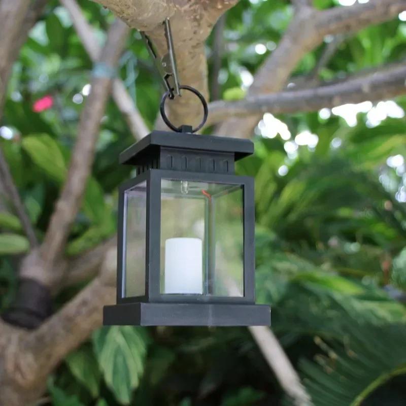Solar Hanging Lanterns Outdoor Waterproof Super Bright LED Candle Light With Clip Landscape Christmas Lanterns