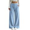 Winter Pants for Women Elastic Waist Fuzzy Wide Leg Casual Trousers