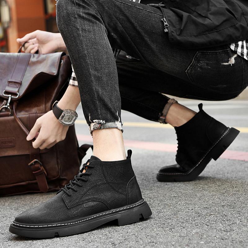 Стильные мужские мотоциклетные ботинки из натуральной кожи — фото 7