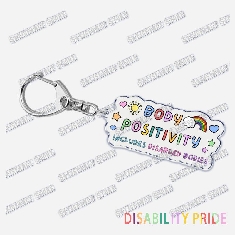 Disability Pride Key Chain Keychains Ring for Accessories Bag Pendant Keyring Jewelry Autism Festival Support