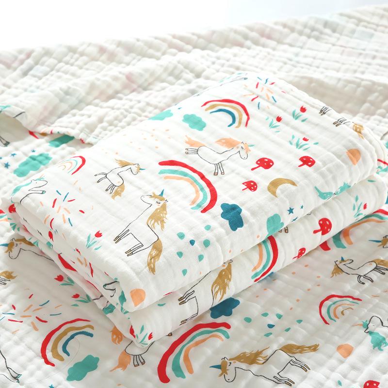 

110x110cm High Density Pure Cotton Six-Layer Gauze Baby Bath Towel and Toddler Blanket 70*90cm