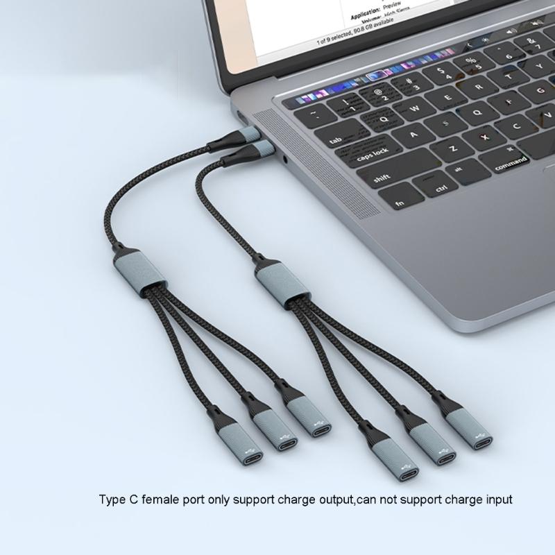 Cablu Splitter USB, USB/Type C Masculin la 2/3 Conectori Prelungitor Feminin, Hub Port USB Adaptor Split Putere Date&Încărcare