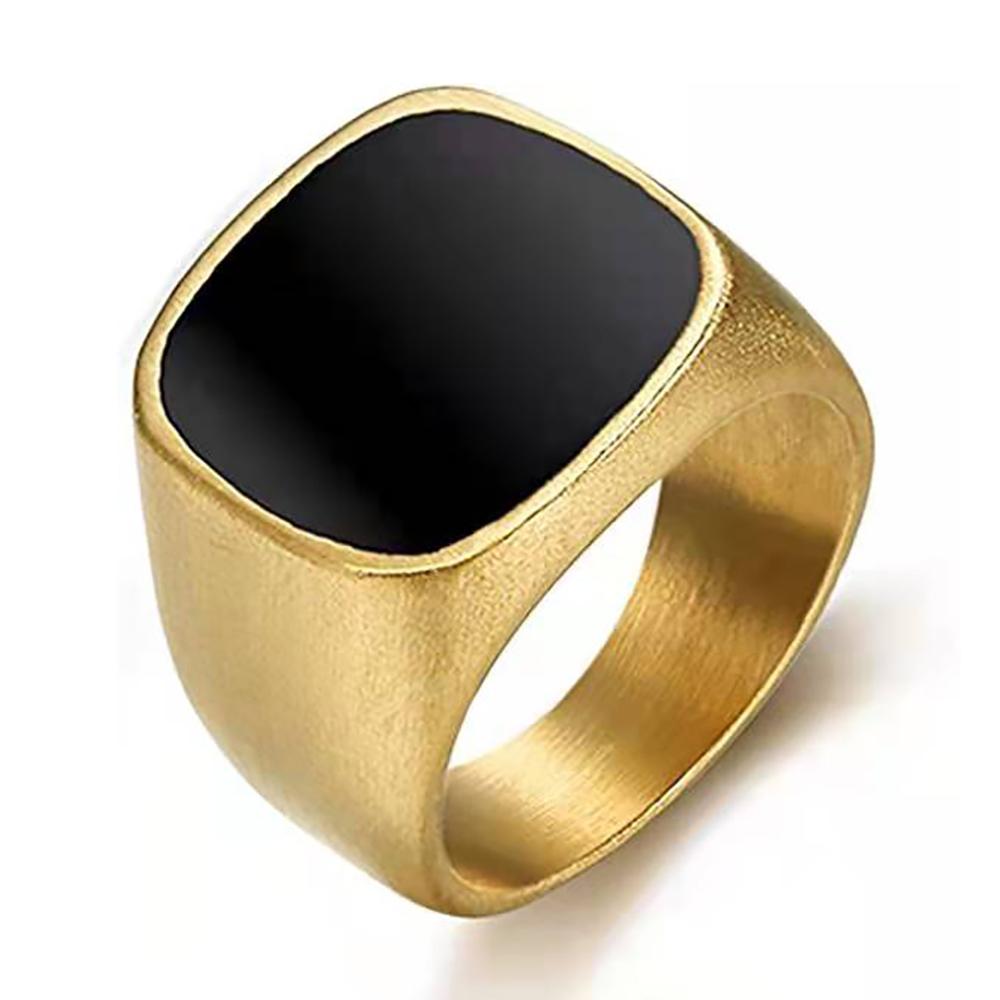 Neue Glänzende Goldfarbe Titanstahl Herren und Damen Personalisierbare Ringe Punk Hip Hop Edelstahl für Paare Eheringe
