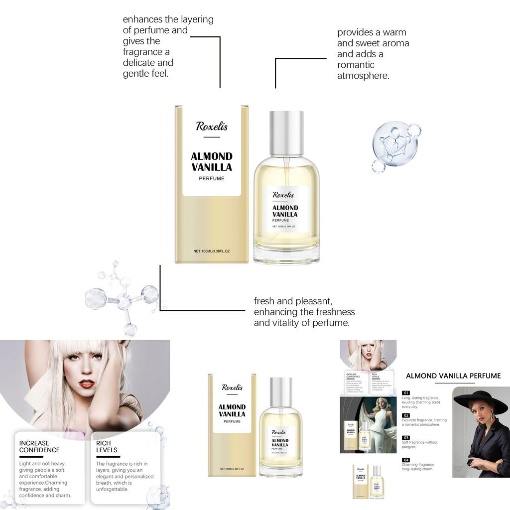 Elegant Vanilla Fragrance Perfume With Almond Sweetness For Lasting Allure