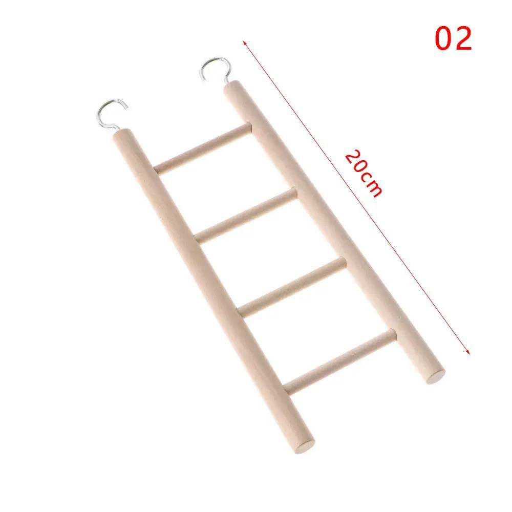 Wooden Ladder Swing Scratcher Climbing Ladder Hamsters Parrot Toys DIY Wood HandCraft Hanging Decor Pet Supplies