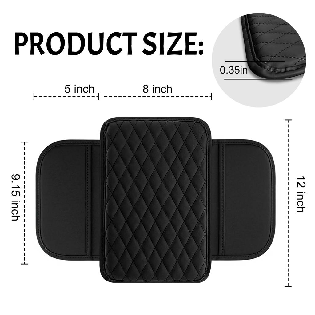 PU Leather Car Armrest Mat Center Console Arm Rest Protection Cushion With Storage Pockets Armrests Car Interior Accessories