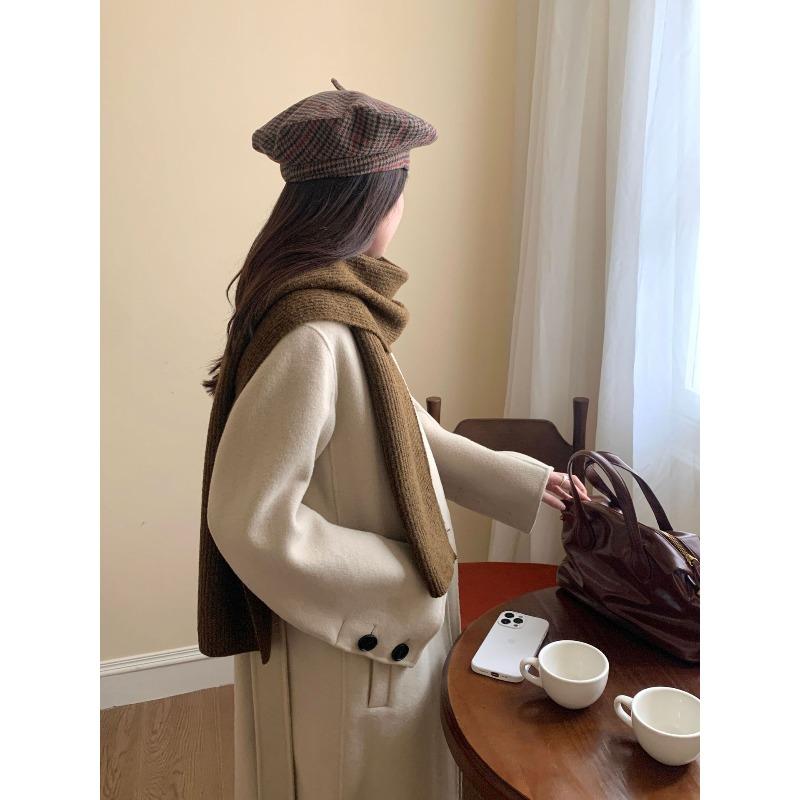 Autumn and Winter Wool Blended Korean Solid Color Versatile Knitted Scarf Soft Warm and Simple New Style Scarf