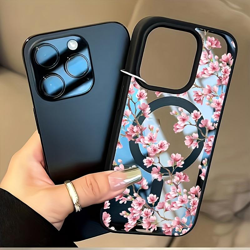 Exquisite cherry blossom pattern phone case suitable for iPhone 17 16 15 14 13 12 11 Pro/Max/Plus anti drop and shockproof iPhone 15PROMAX