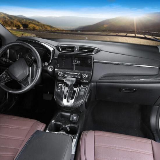 Carbon Fiber For Honda CRV CR-V Headlight Switch Control Frame Trim 2017-