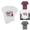 Women's Christmas Tops With Short Sleeves And Soft Cotton Material For Festive Comfort**