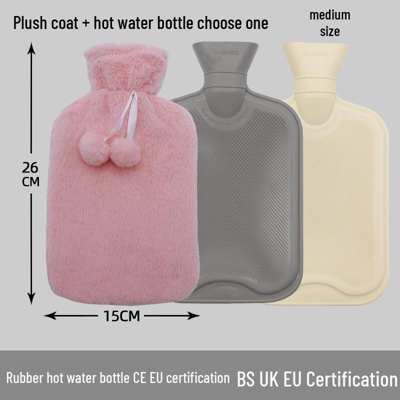 Explosion-Proof Hot Water Bottle: Rubber Design for Stomach and Feet, Long-Lasting Warmth