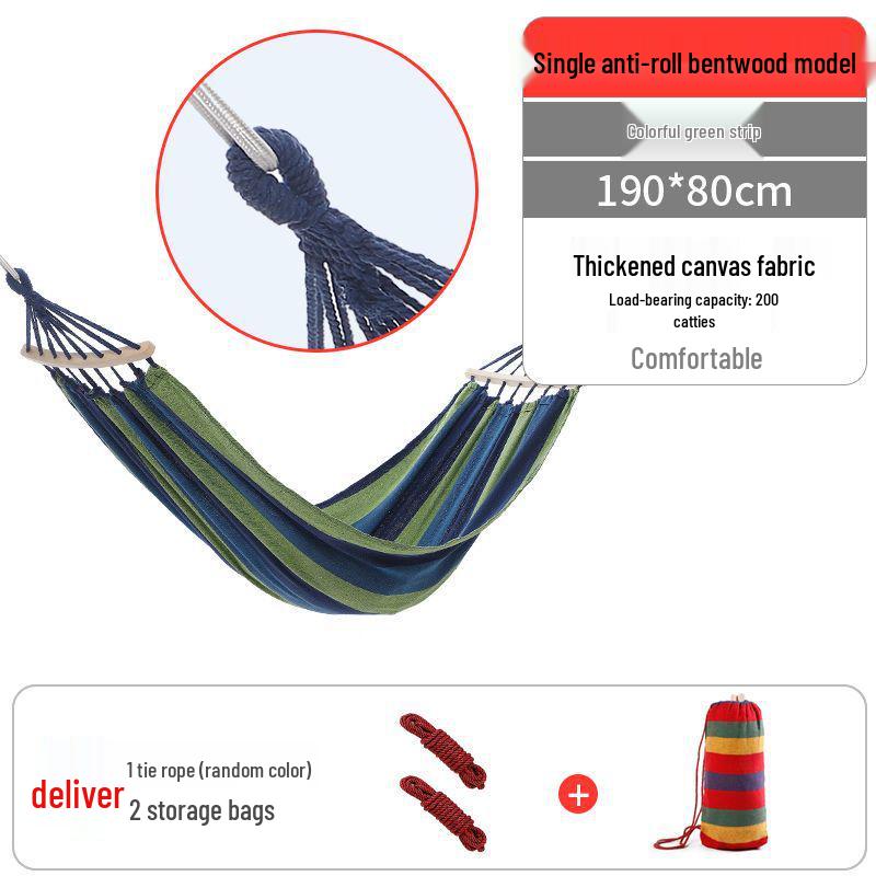 Thickened Anti-Rollover Hammock Swing Chair for Outdoor/Indoor Use - Single/Double, Child/Adult