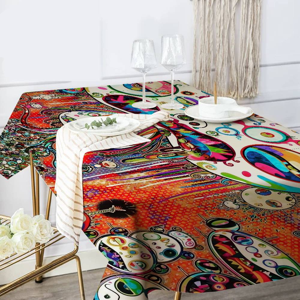Kunst T-Takashi Tischdecke Geburtstagsparty Hochzeit Weihnachten Tischabdeckung Abwischbare Schreibtischdecke Dekor Abdeckungen Rechteckig