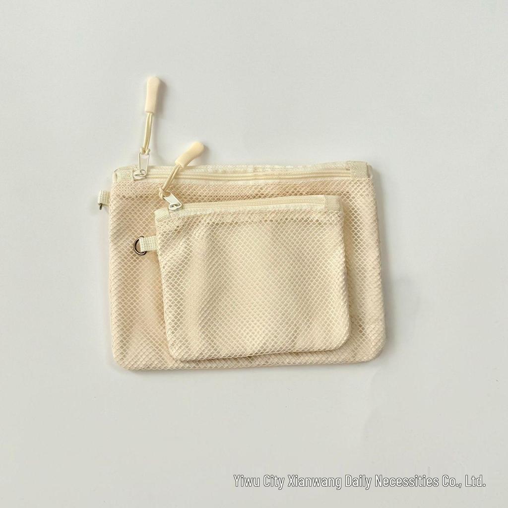 Double Layer Travel Mesh Bag: Coin Purse, Phone, Makeup, Document & Card Holder