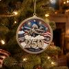 Patriotic Christmas Tree Snowflake Ornaments 250 Anniversary USA Ornament, United States 1776-2026 250th Holiday Gift for Family Friends Keepsake,