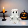 Halloween Middle Finger Ghost Statue Wreath Ghost Resin Figurine Sculpture Holiday Party Home Office Desktop Decoration Ornament