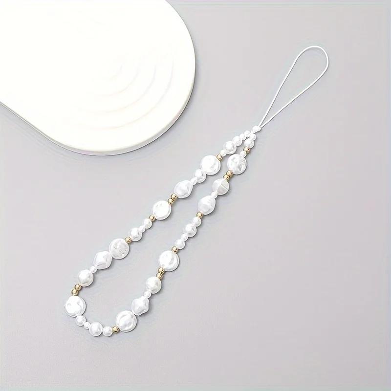 New Shaped Pearl Phone Lanyard, Wrist Phone Chain, Car Keychain, Bag Decoration, Phone Anti Loss Rope
