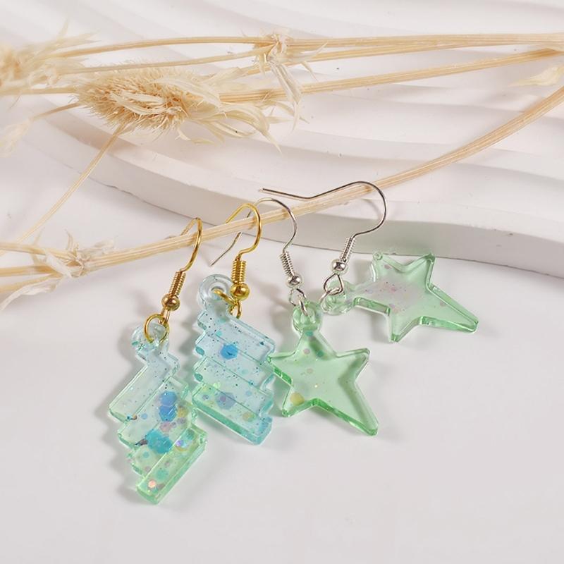 Earring Resin Molds Leaf Moon Heart Cross-Pendant Silicone Mold Necklace Jewelry Epoxy Casting Mold for DIY Craft Supply