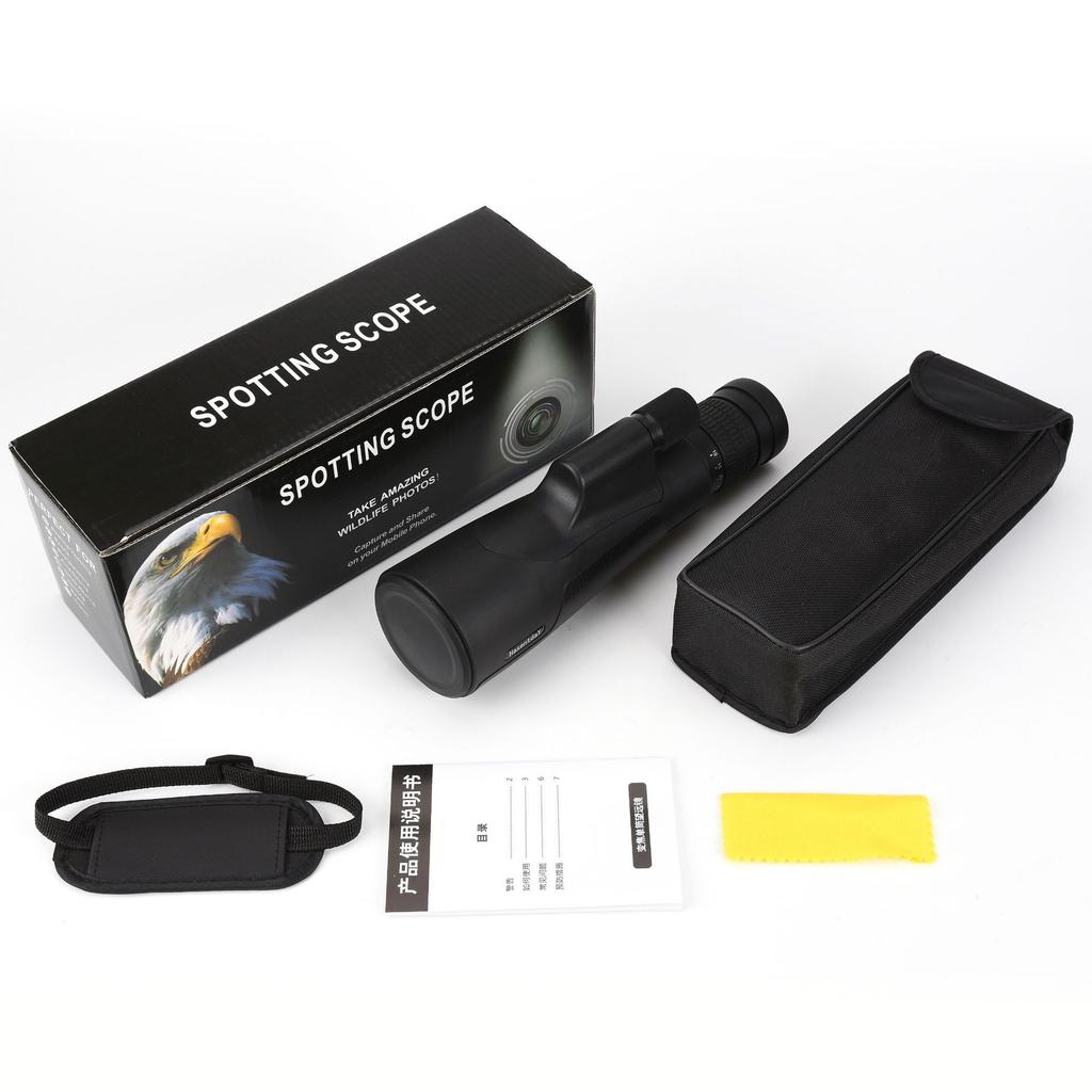 12x52 Kraftfull Monokulär Teleskop HD ED Lins, Vattentät Kompakt för Jakt Fågelskådning Utomhus Camping Resor