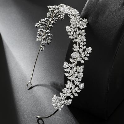 Diadema Nupcial de Lujo Diadema de Boda Circonita Cúbica Diadema de Novia Tiaras y Coronas para Mujeres Joyería para el Cabello de Fiesta Graduación Tocado