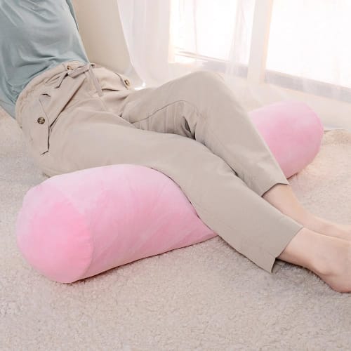 Baibu Home Body Pillow, Fluffy and Cute, Cylinder-Shaped, Ultra-Soft Boa Fabric, Pink, 80cm