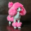 Pink Poodle Figure Simulation Dog Plush Toys Gift Crafts Home Decoration Living Room Decoration