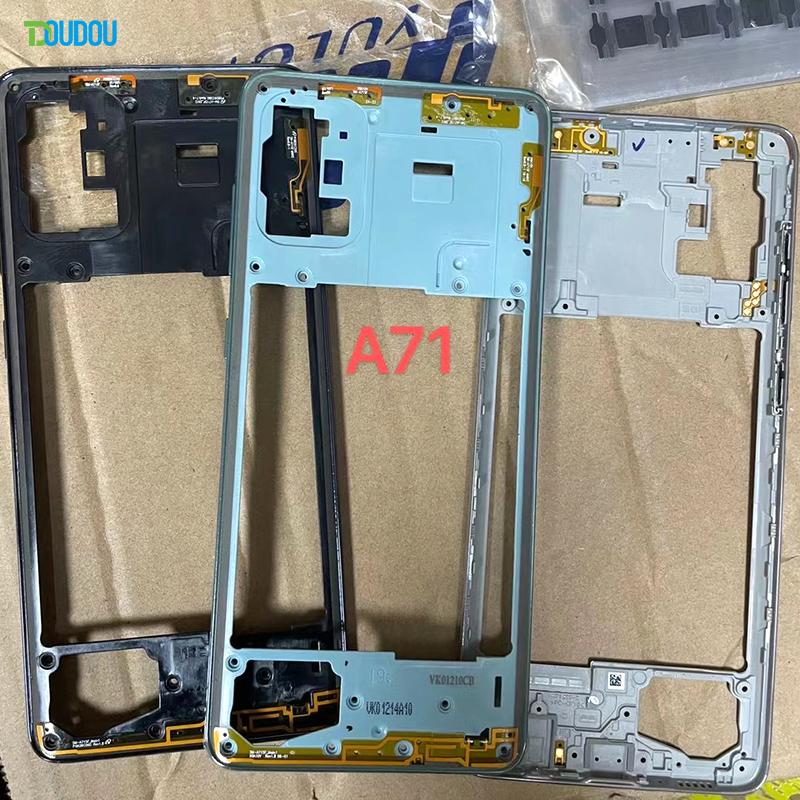 A71 Middle Frame For Samsung Galaxy A71 2020 A715 A715F Housing Middle Frame+Battery Cover Rear Housing Back Case +SIM Card