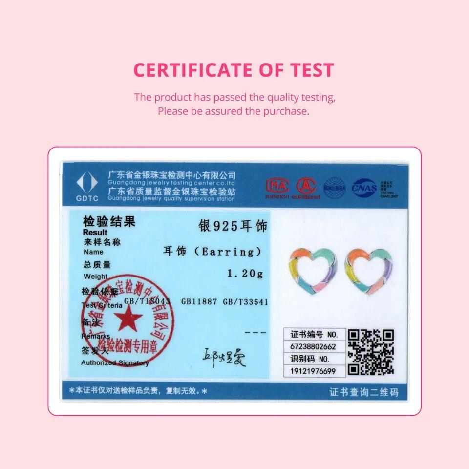 BAMOER 925 Sterling Silver Rainbow Heart Hoop Earrings Cute Dainty Candy Jewelry for Women Girls