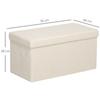 Storage Ottoman, Upholstered Bench with Storage and Lid for Living Room, Bedroom, Hallway, Cream White