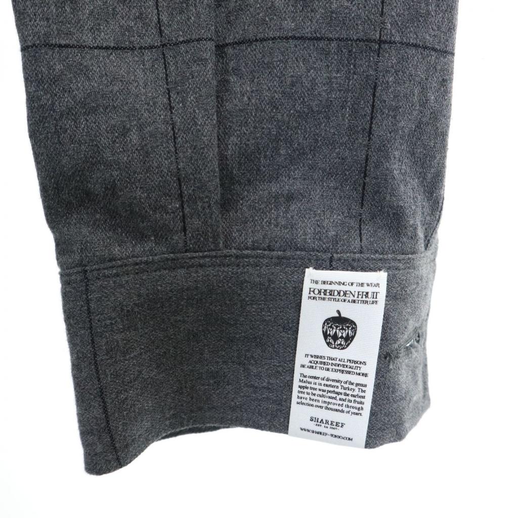 SHAREEF made in Japan Karomuster Edelstahl Kragenmantel 2 grau Herren Gebraucht