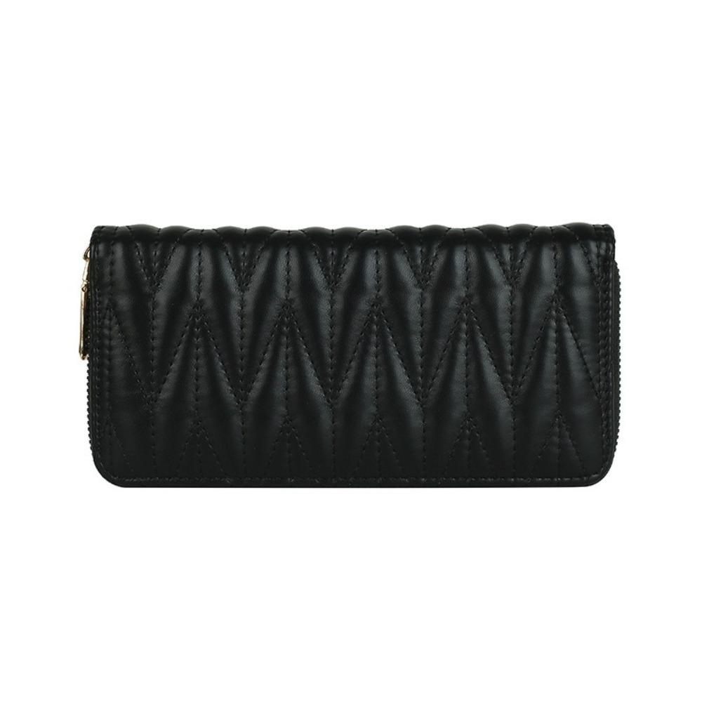 

Длинный кошелек на молнии однотонный женский держатель для карт новая сумка для хранения карт чёрный