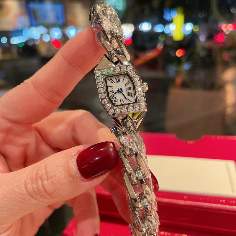 Elegant Kajia Ladies Watch: Geometric Hexagonal Case with Diamond Bezel and Exquisite Band