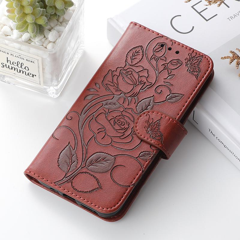 For Google Pixel 7a Case Wallet Stand Imprinted Rose Butterfly PU Leather Phone Cover