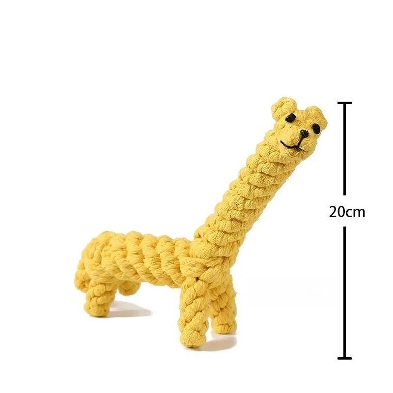 Animal Cotton Rope Knot Dog Toy Hand‑woven Molar Teeth Cleaning Bite‑resistant Chew Toy for Small Medium Dogs