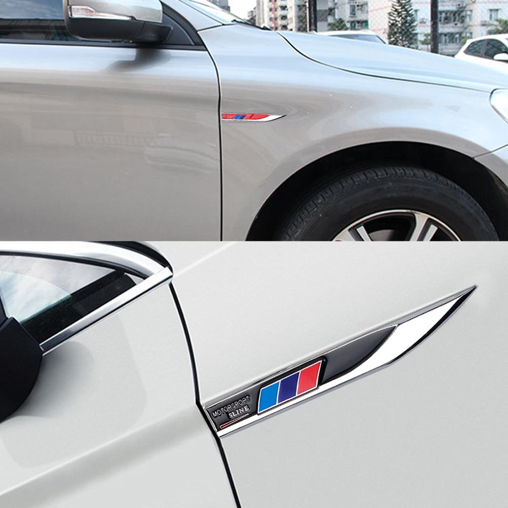 2Pcs Metal Emblem Car Mark Side Wing Badge Sticker Body Fender Decal For BMW M E46 E90 F10 F30 G20 Performance X5 E92 E87 G30