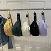 New velvet backpack shoulder bag personalized simple bag women's casual corduroy lazy wind messenger bag