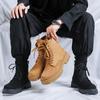 2024 men's new high-top Martin boots British style thick-soled heightened large-size lace-up velvet boots men's 3302-R