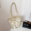 Straw Woven Hollow Out Shoulder Bags Large Capacity Bow Beach Thread Female Bags  Sale 2026 Brand Vacati Commuting Handbag